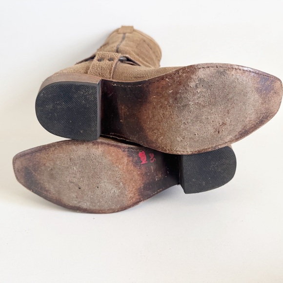 Junk Gypsy by Lane She Who Is Brave Suede Cowboy Boots Women 11 Tan - Picture 12 of 15